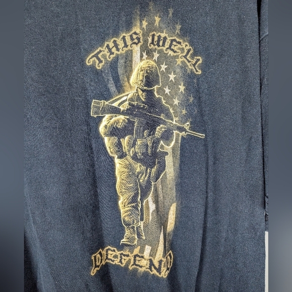 Vintage American Soldier Armed Forces USA guns Patriotism Tshirt mens XL - Picture 2 of 6